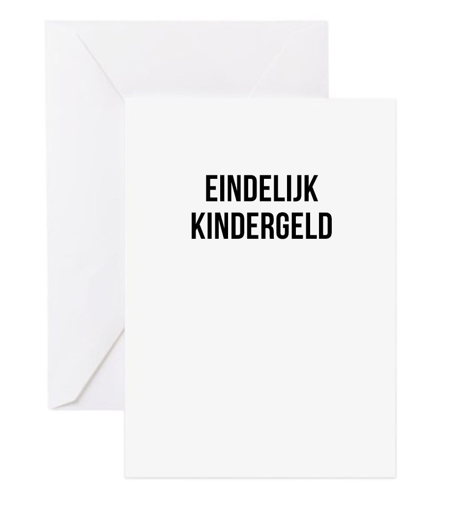 Geboortekaartje - EINDELIJK KINDERGELD